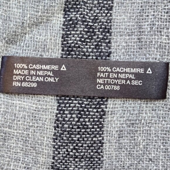 NWOT Portolano Grey with Navy Stripes Woven Cashmere - Picture 3 of 9
